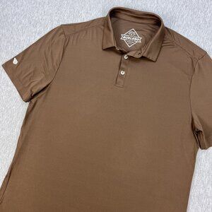 Burlebo Polo Shirt Mens L Cocoa Brown Short Sleeve Stretch Performance